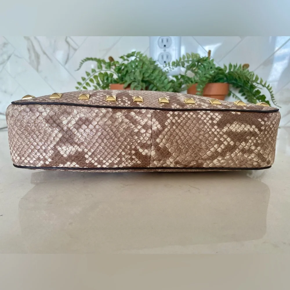 Michael Kors East West Jet Set Snake Python Embossed Crossbody Bag Purse